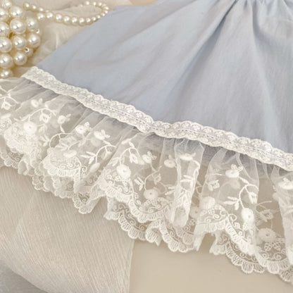 【BABY&KID】夏新作レース切替トップス＆フリルワイドパンツSK105510
