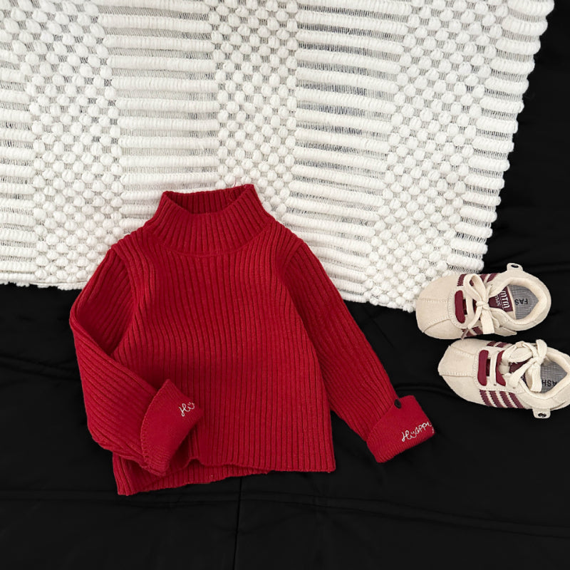 【BABY&KID】冬新作刺繍入りハイネックニットSK103015