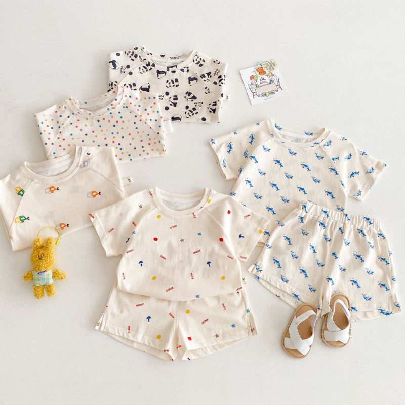 【BABY&KID】夏新作 総柄カジュアルセットアップSK072008