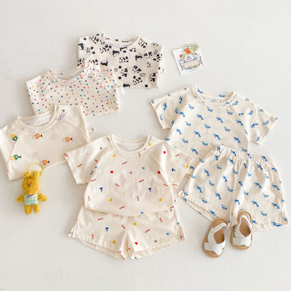 【BABY&KID】夏新作 総柄カジュアルセットアップSK072008