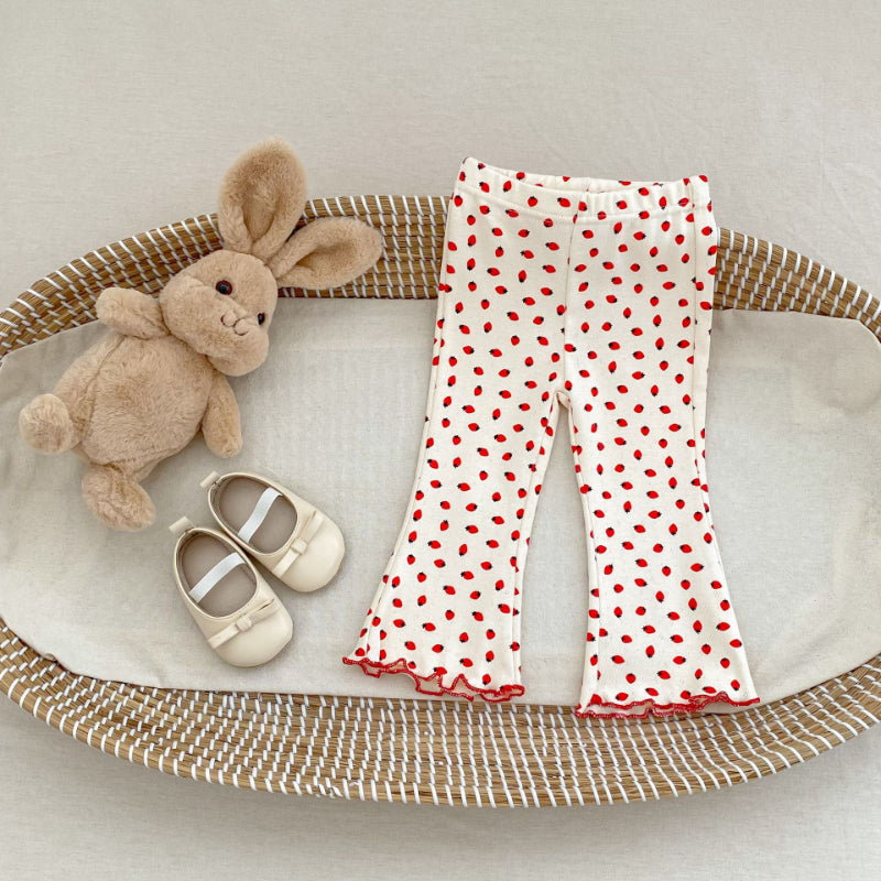 【BABY&KID】小花柄、くまベルボトムパンツSK100825