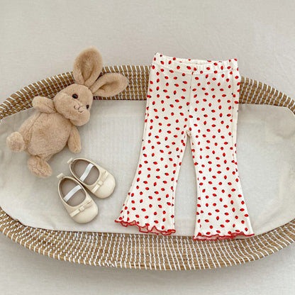 【BABY&KID】小花柄、くまベルボトムパンツSK100825