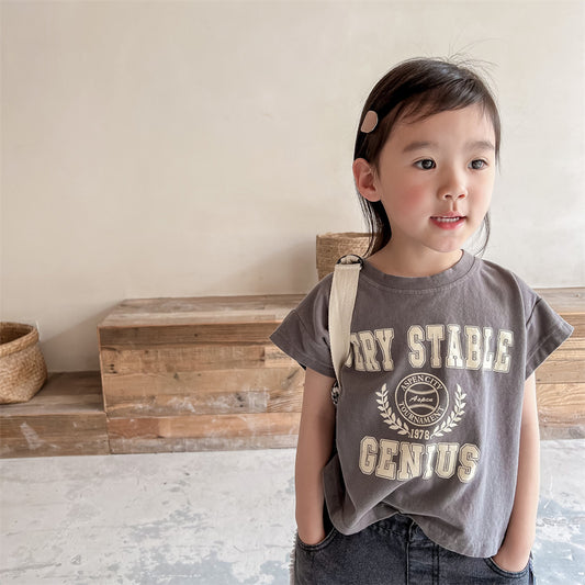 【BABY&KID】夏新作 ラグランスリーブプリントTシャツSK091615