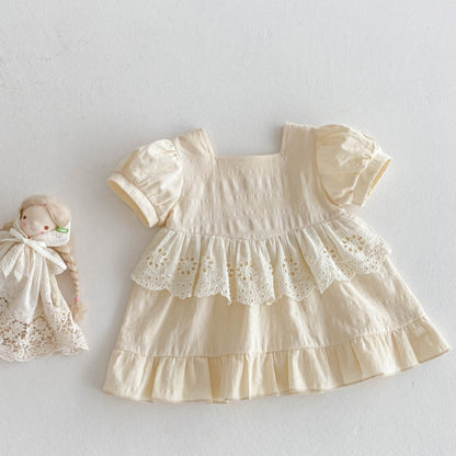 【BABY&KID】夏新作 刺繍花辺ワンピースSK071929
