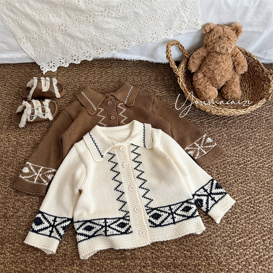 【BABY&KID】配色カラーニットカーデSK101448
