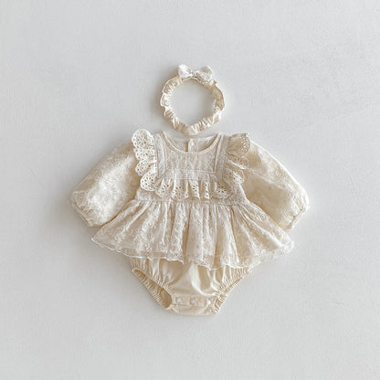 【BABY】レース刺繍プリンセスロンパースSK101102