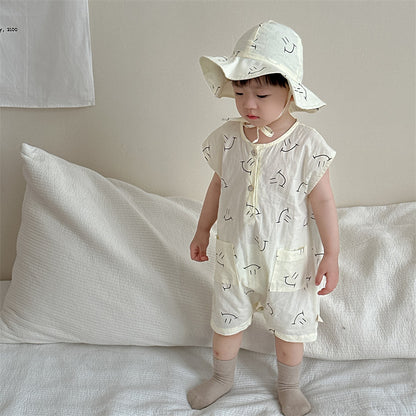 【BABY】夏新作 ニコちゃん、フルーツ柄オールインワンSK082310