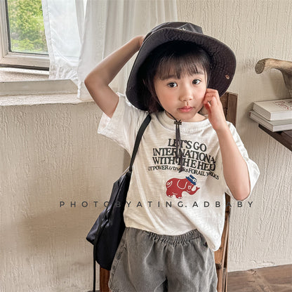 【BABY&KID】夏新作 ゾウさんプリントTシャツSK091610