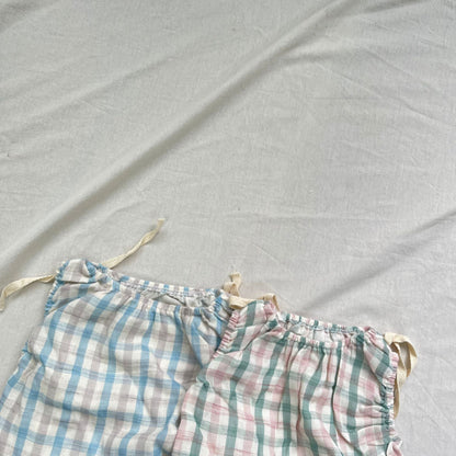 【BABY】チェック柄レースアップベストSK102255