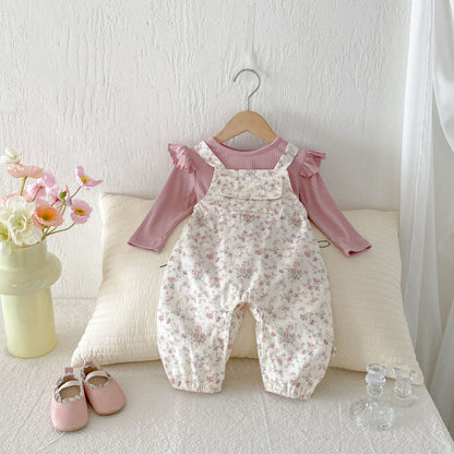【BABY】花柄ポケットサロペット、トップスSK092532