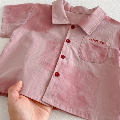 【BABY】夏新作ピンクシャツ＆ショートパンツSK104616