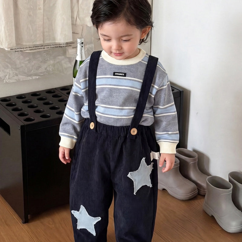【BABY&KID】星柄サロペット、ボーダートレーナーSK107017