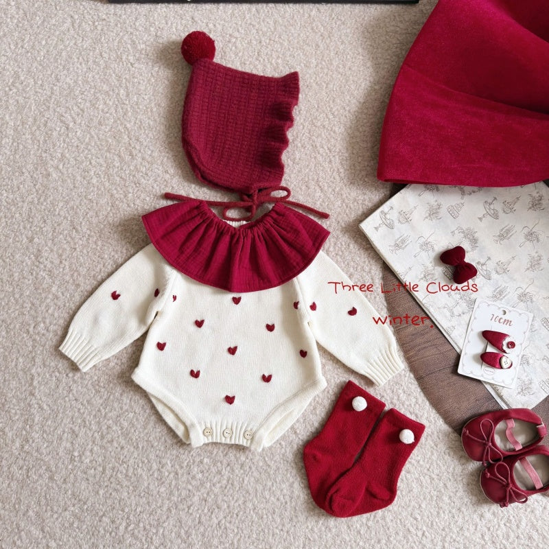 【BABY】ハート刺繍ロンパースSK106918