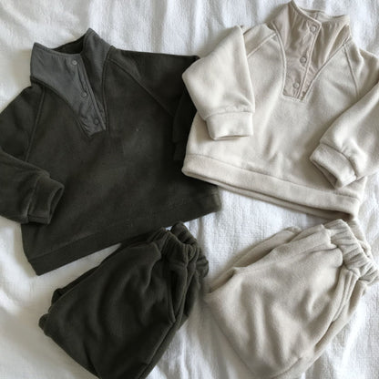 【BABY&KID】冬新作 裏起毛ハイネックセットアップSK102026