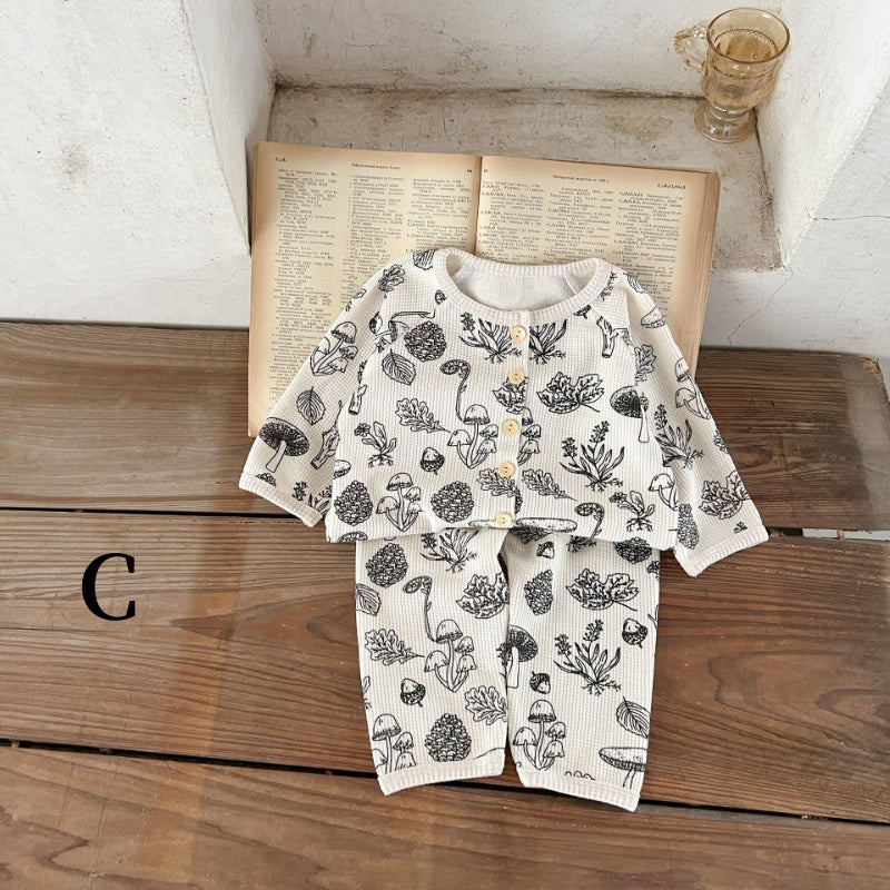 【BABY】ワッフルプリントセットアップSK010326