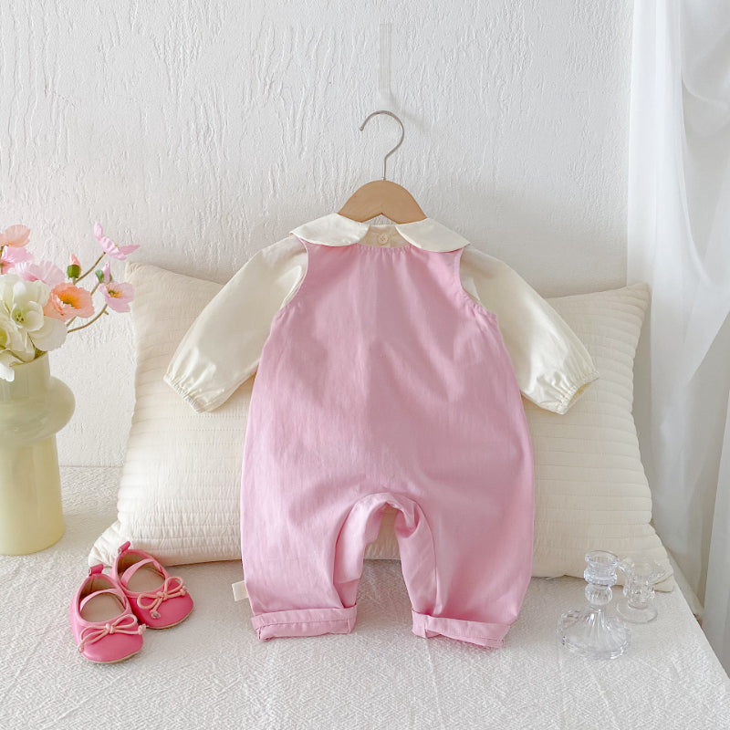 【BABY】アルファベット刺繍サロペット＆ガールシャツSK092411