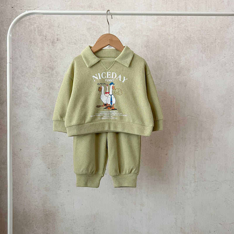 【BABY&KID】カートゥーン柄カジュアルセットアップSK100829