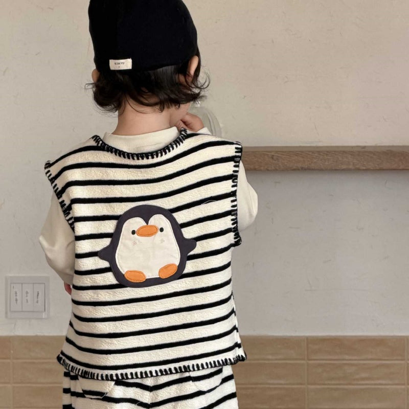 【BABY&KID】ペンギンボーダーベストセットアップSK104310