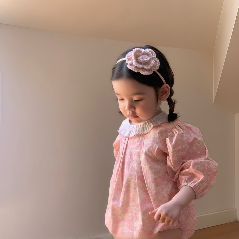 【BABY-予約限定】おしゃれラウンドカラー小花柄ロンパースSK101214