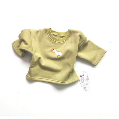 【BABY&KID】アヒル柄暖かいセットアップSK020909