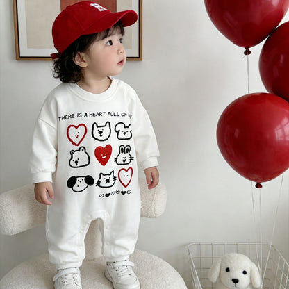 【BABY】ハート柄カバーオールSK104110