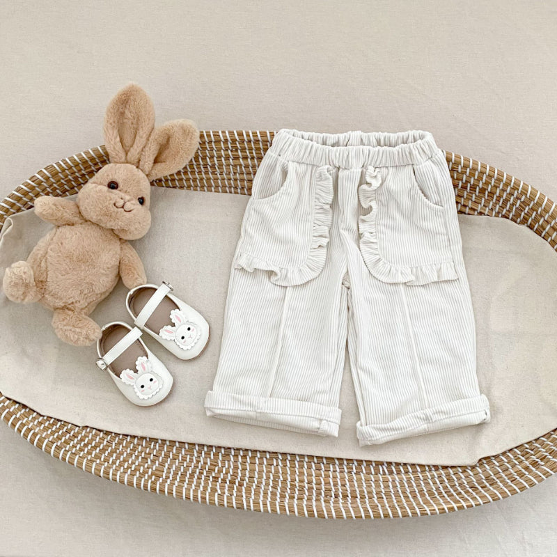 【BABY&KID】コーデュロイポケットフリルストレートパンツSK100827