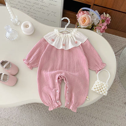 【BABY】長袖ガーゼカバーオールSK092305