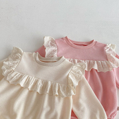 【BABY】ワッフルシンプルロンパースSK103623