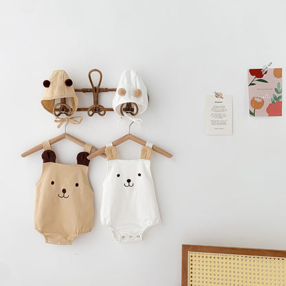 【BABY】夏新作 かわいいクマのロンパース&帽子SK081710