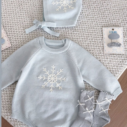 【BABY】雪の結晶ロンパース＆帽子SK106912