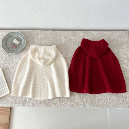 【BABY&KID】ガーリー フード付ニットポンチョSK101544