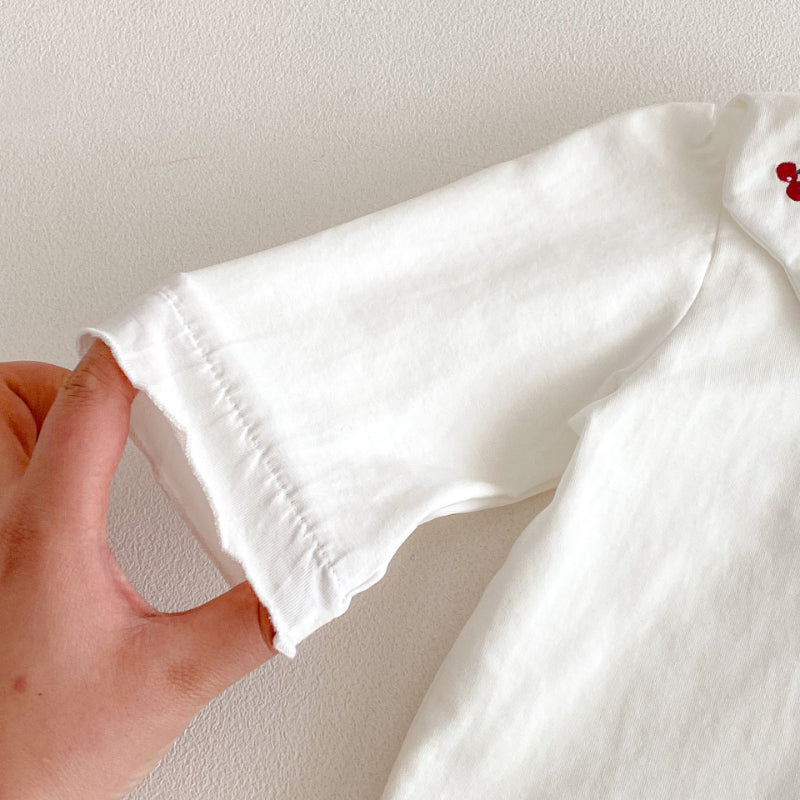 【BABY】チェックサロペットロンパース＆うさぎ刺繍SK103618