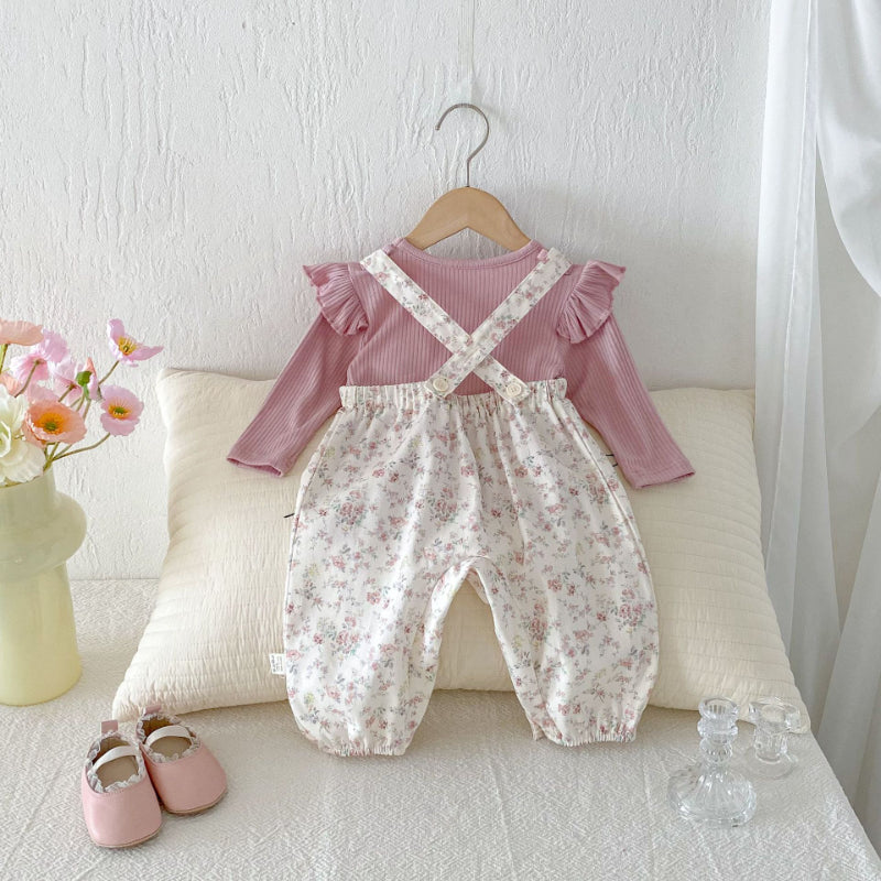 【BABY】花柄ポケットサロペット、トップスSK092532