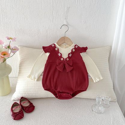 【BABY】うさぎ刺繍ロンパースSK103601