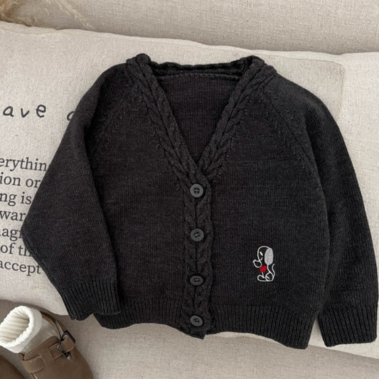【BABY&KID】ワンちゃん刺繍ニットカーディガンSK100204