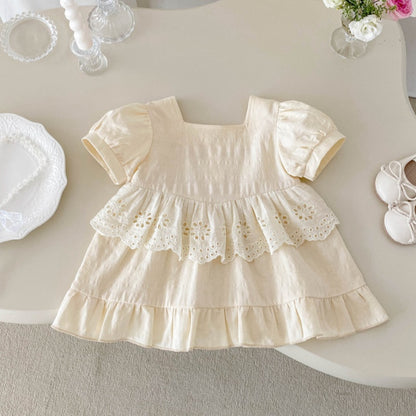 【BABY&KID】夏新作 刺繍花辺ワンピースSK071929