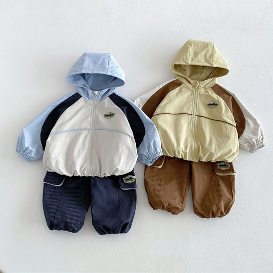 【BABY&KID】ワッペンマウンテンパーカー、カーゴパンツSK107214