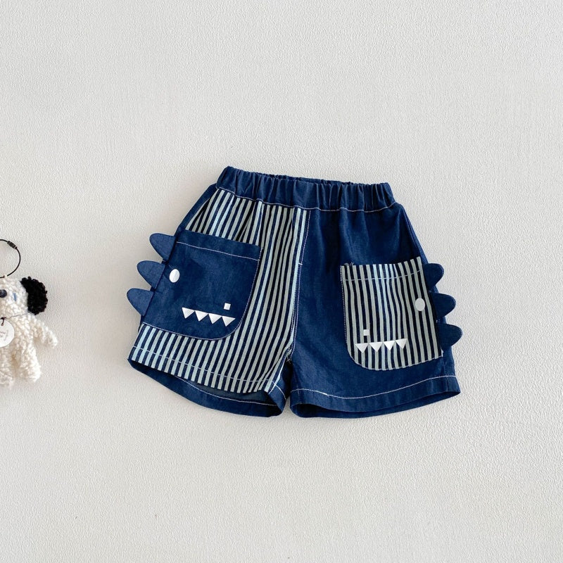 【BABY&KID】夏新作恐竜Tシャツ、デニムショートパンツSK105602