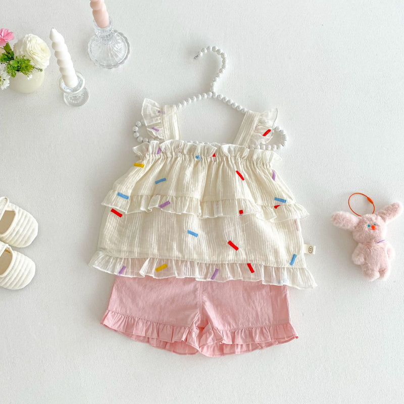 【BABY&KID】夏新作 キャミソール、無地ショートパンツSK080608
