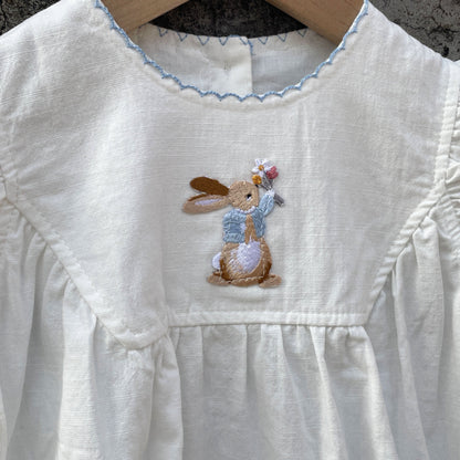 【BABY】夏新作 うさぎ刺繍ロンパースSK091705