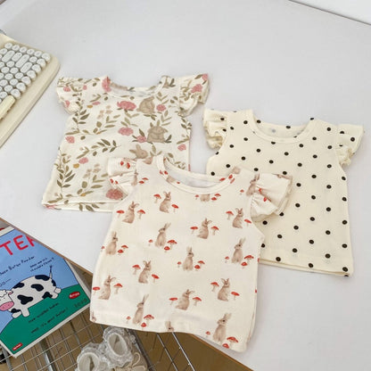 【BABY】夏新作 フリル袖トップス＆レースショートパンツSK080828