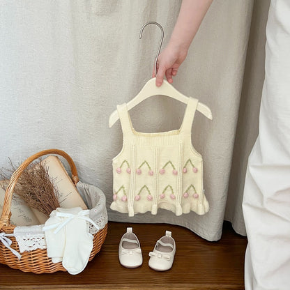 【BABY&KID】ポンポン付きニットベストSK101828