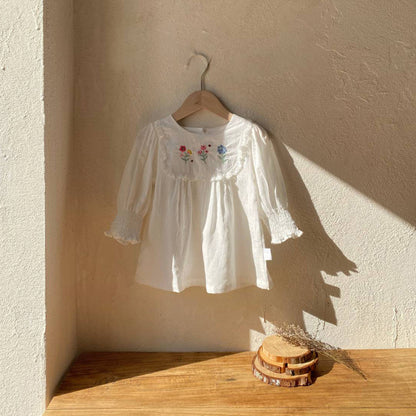 【BABY】花刺繍ワンピース&帽子SK101538