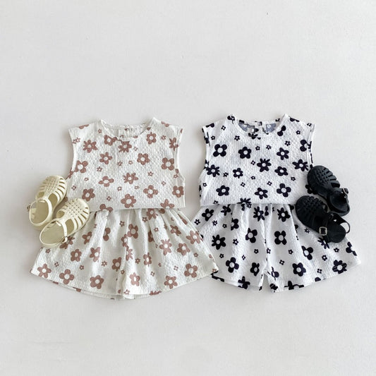 【BABY&KID】夏新作 フラワープリントセットアップSK080209