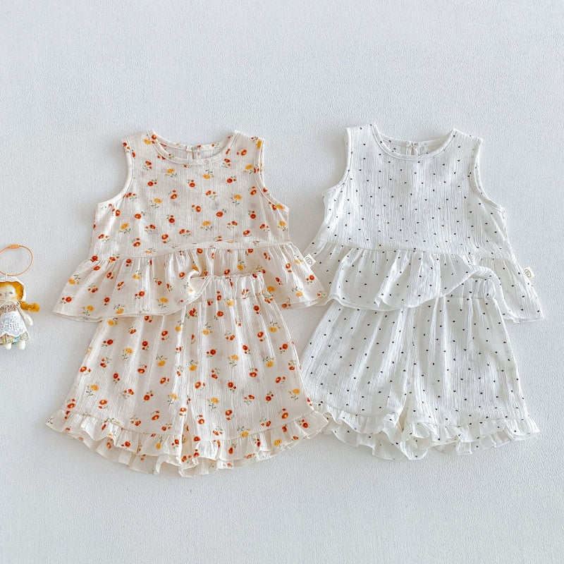 【BABY&KID】夏新作ハート、フラワーセットアップSK105911
