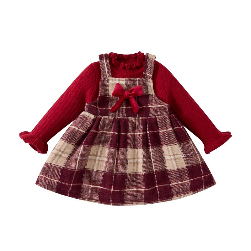 【BABY】冬新作チェックあったか厚手ジャンパースカートSK103117