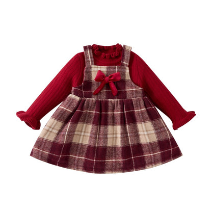 【BABY】冬新作チェックあったか厚手ジャンパースカートSK103117