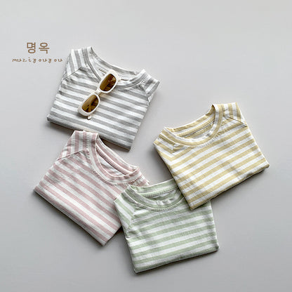 【BABY&KID】夏新作 マカロンカラーボーダーTシャツSK080810