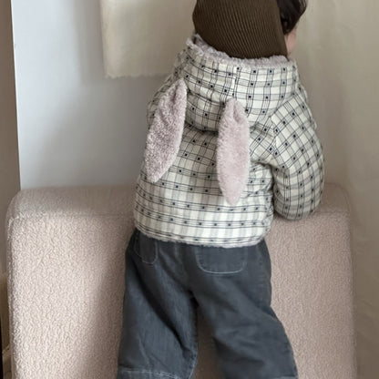 【BABY&KID】冬新作チェックフード付きジャケットSK103126