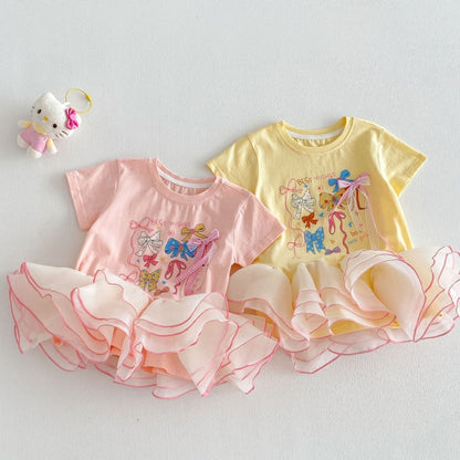 【BABY&KID】夏新作プリントチュールワンピースSK105520
